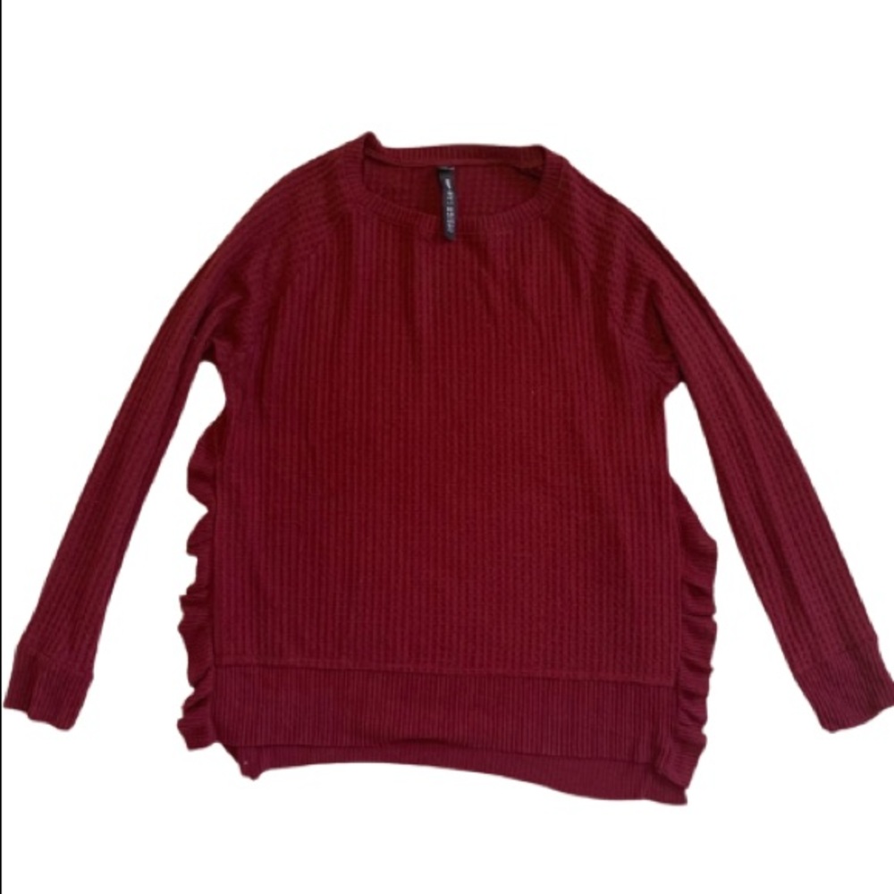 Lord & Taylor Design Lab Split Ruffle Side Sweater